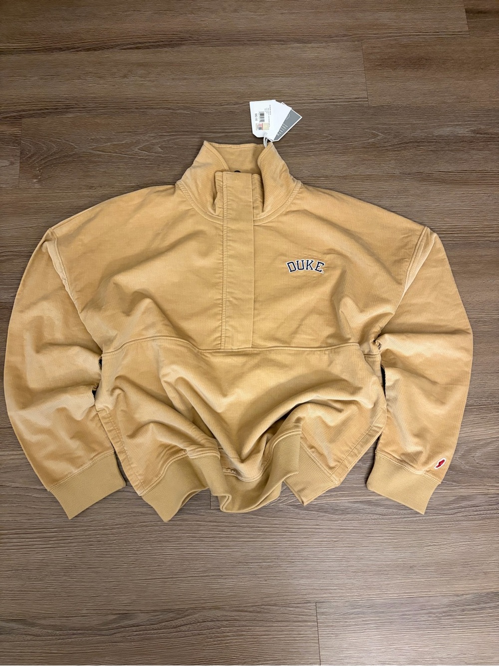 Duke Embroidered Pullover Sweatshirt Beige XL Women (L Men)